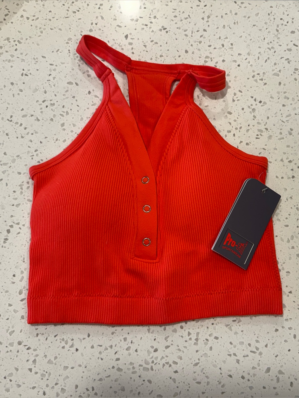 Women’s Pro Fit Ribbed Tanks Two piece - Red and Cream - Picture 5 of 8